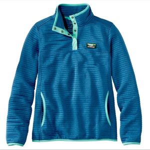 LL Bean Airlight Quilted Fleece Knit Pullover Small